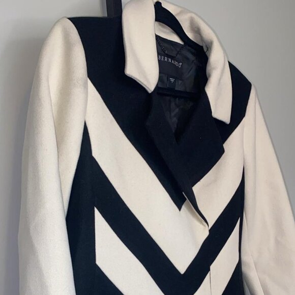Bernardo Chevron Stripe Longline Coat - Picture 2 of 6